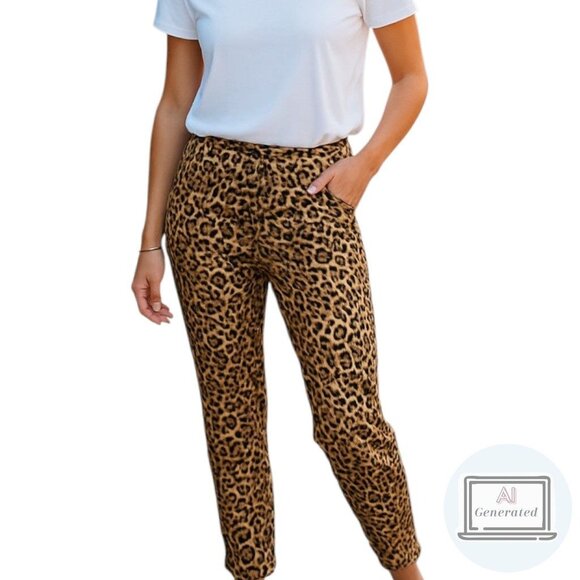 Chicos Womens Juliet Ankle Pants Animal Print Stretch Ponte Knit Size 1.5 | M - Picture 14 of 15